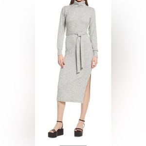 Topshop Ribbed Roll Neck Long
Sleeve Midi Dress